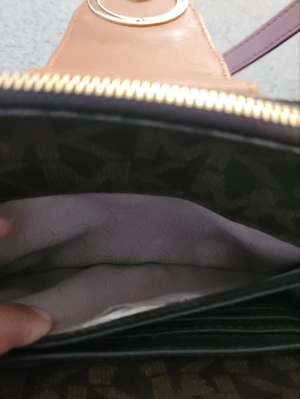 Michael Kors Brown Logo Crossbody with Tan Leather Flap and Gold MK Emblem - Picture 8 of 16
